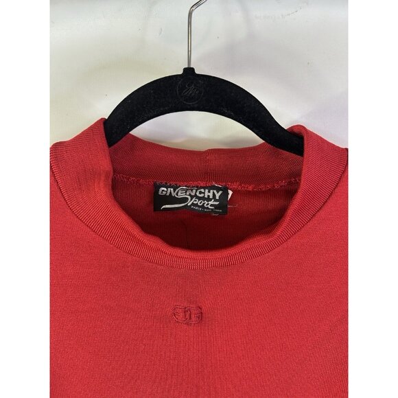 Vintage 80s Givenchy Sport Womens Medium Stitched Monogram Turtleneck Shirt - Picture 3 of 6